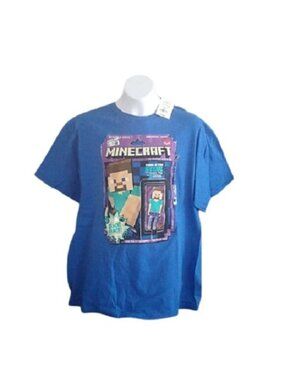 Boy's Mojang Minecraft Blue Tee Shirt, XL (14/16)